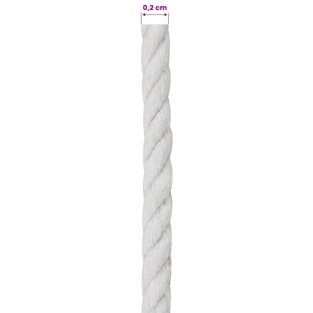 Spago di Cotone 10 pz 2 mm 100 m Bianco 100% Cotone 42011843
