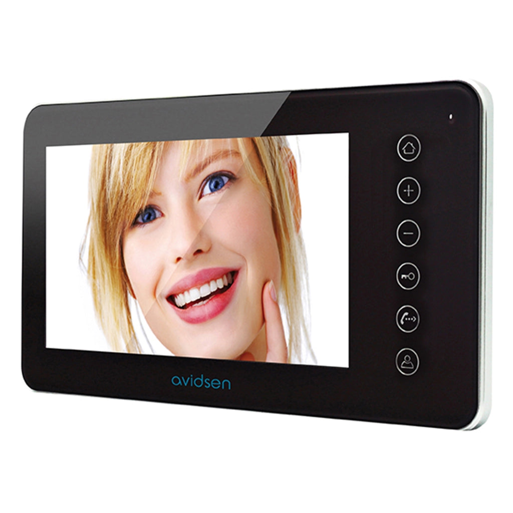 Kit Videocitofono 4 Appartamenti Nordström Avidsen Colore Nero – Pulsantiera Esterna con Telecamera + 4 Monitor Touch 7” + Alimentatori DIN 15V