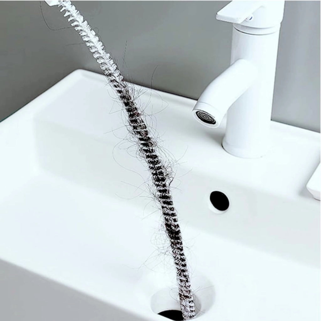 Set di 2 pulitori per scarichi, flessibili, con doppia estremità, lunghezza 155 cm e 45 cm