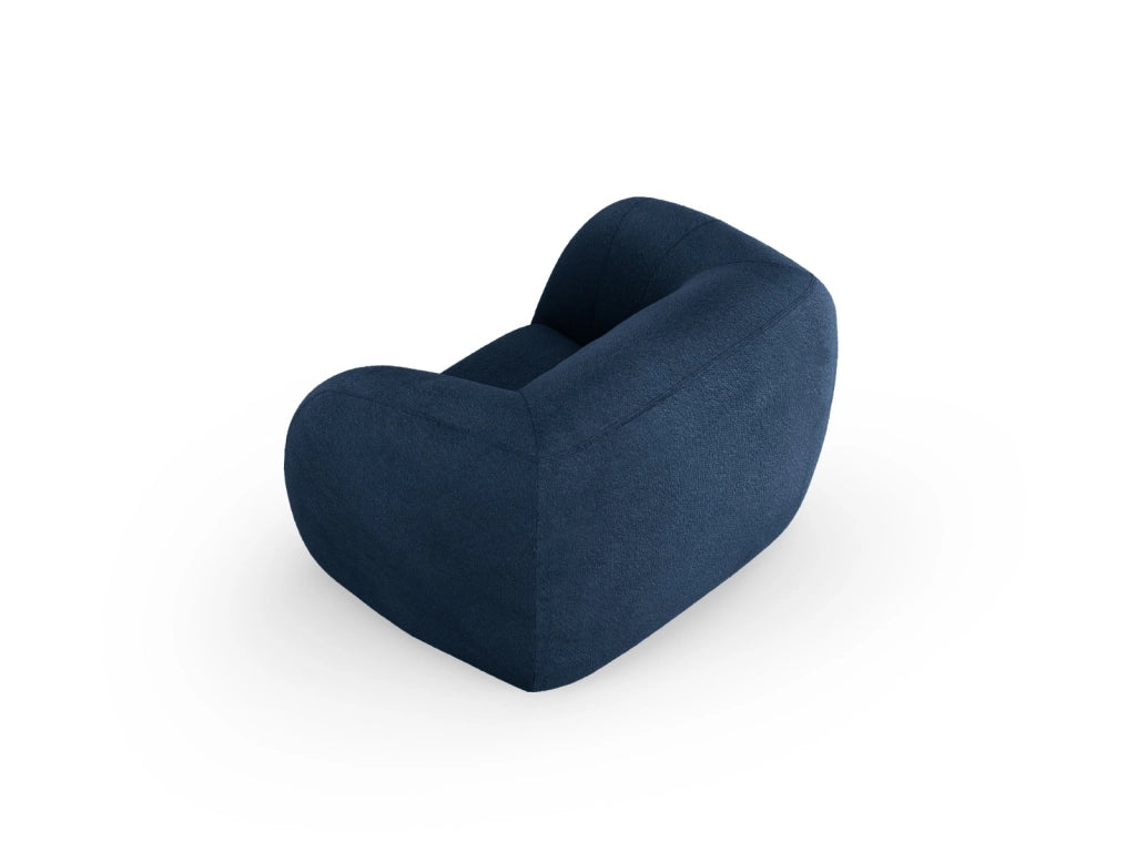Cosmopolitan Design - Poltrona "Essen" in bouclé blu scuro 