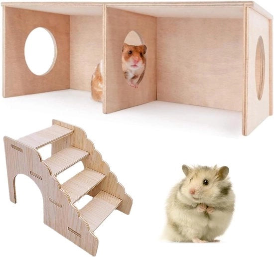 Casa per piccoli animali di legno a 4 piani con scala - Accessori per aree di gioco