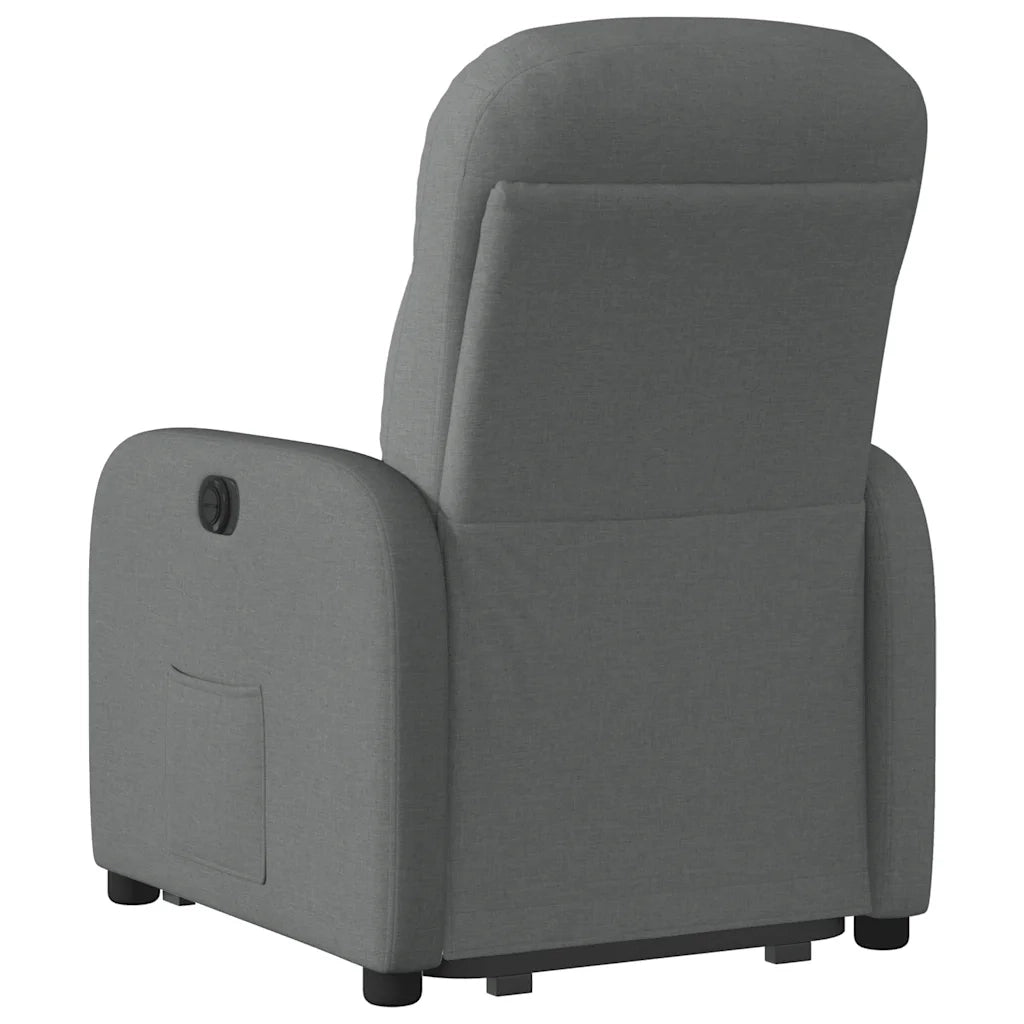 Poltrona | Sedia Relax Alzapersona Reclinabile Grigio Scuro in Tessuto