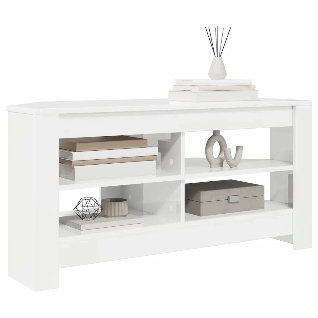 MobileTV | Armadietto TV | Mobile Porta TVAngolare Bianco ad Alto Lucido 102 x 40,5 x 45 cm