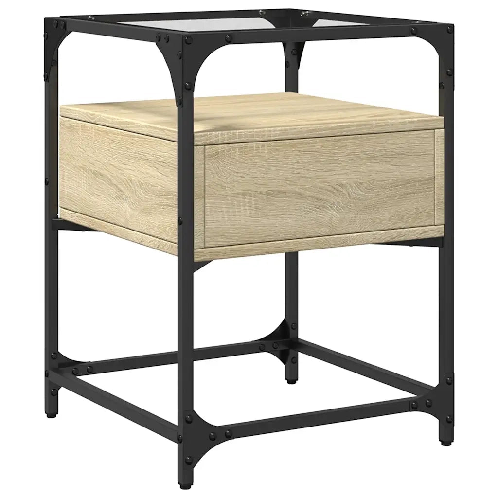 Comodini 2 pz-Set di 2 Tavolino da notte Rovere Sonoma 40x40x55 cm in Legno Multistrato