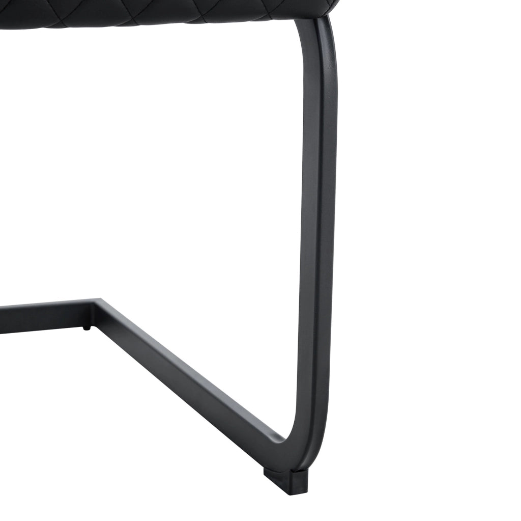 Set tavolo rotondo 85 cm in vetro trasparente, 4 sedie PU nere
