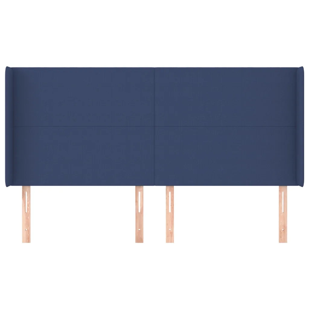 Testiera ad Orecchio-Testata con Orecchie Blu 203x16x118/128 cm in Tessuto 305072