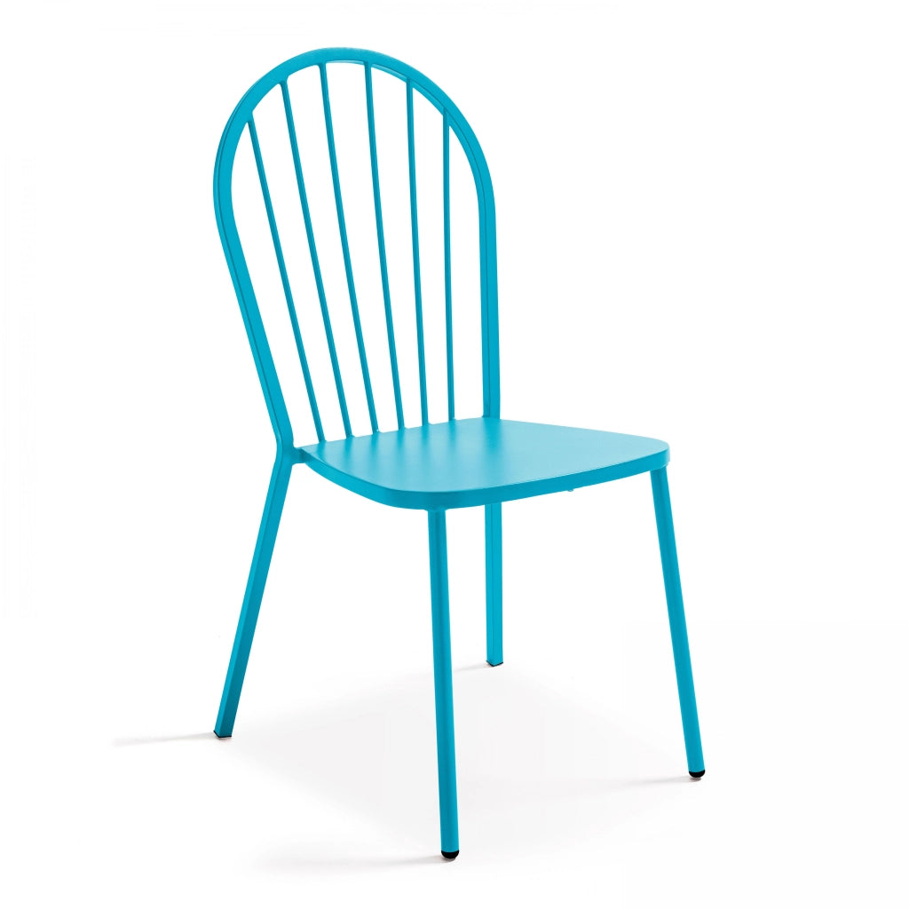 Oviala - Poltrona da giardino in metallo blu per bistrot