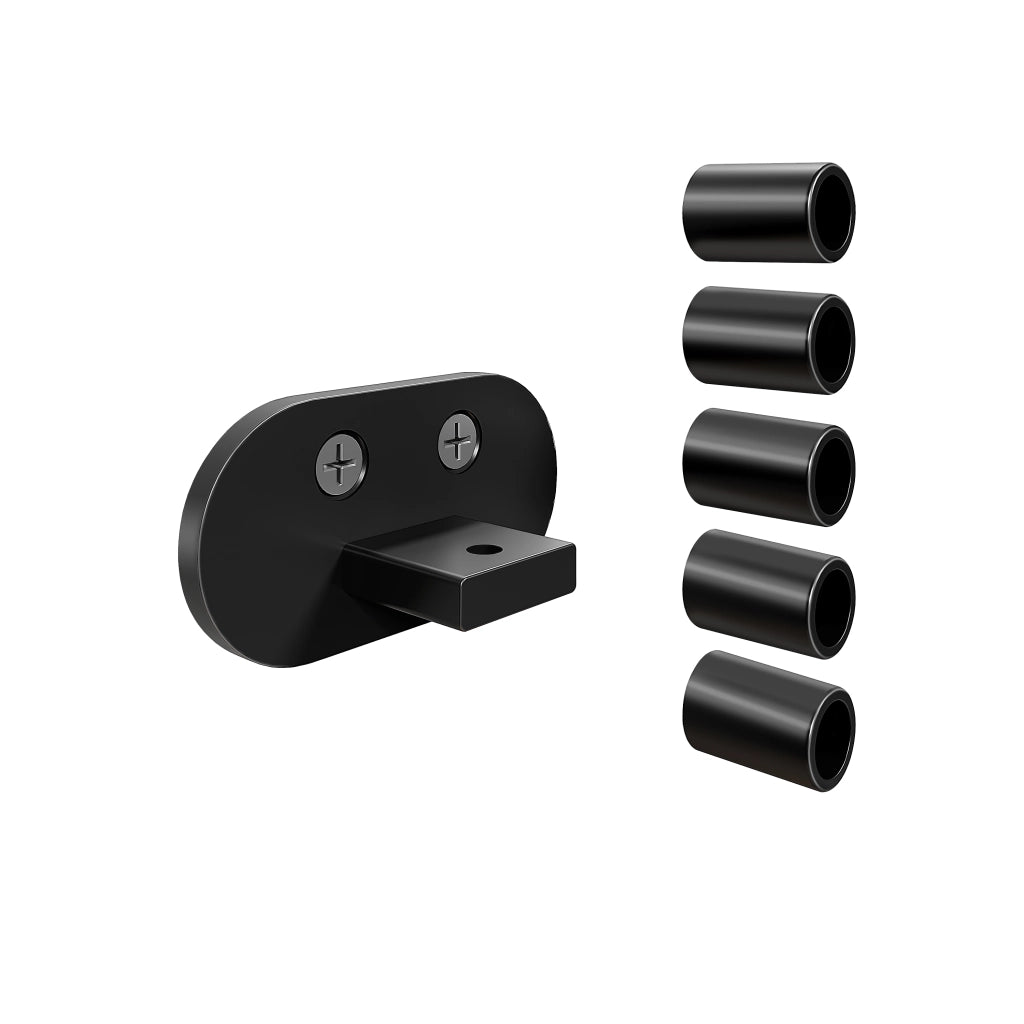 AICA Kit Connettore per Ringhiere in Alluminio, Kit connettori a parete per montaggio a parete  Nero Opaco