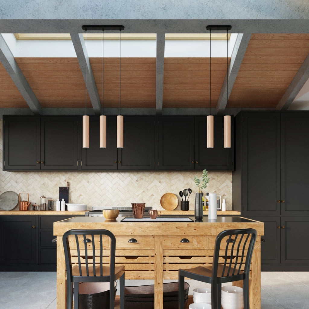 Lampadario CASANO Pure Lume 3 luci GU10 legno nero