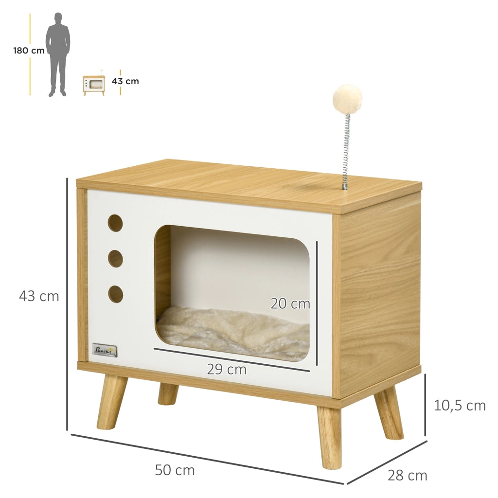 Casetta per Gatti ¨C zephmum ¨C Legno Rovere 50x28x43 cm