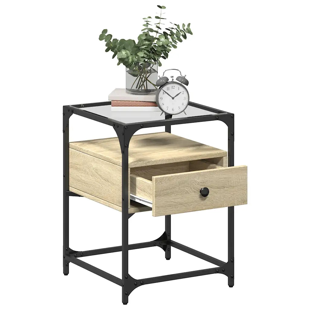 Comodini 2 pz-Set di 2 Tavolino da notte Rovere Sonoma 40x40x55 cm in Legno Multistrato