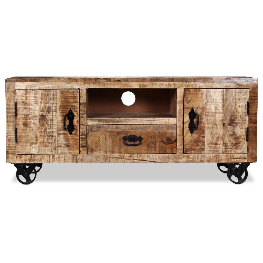 Pratico mobile porta TV/credenza di design in legno di mango grezzo 120 cm 2502131
