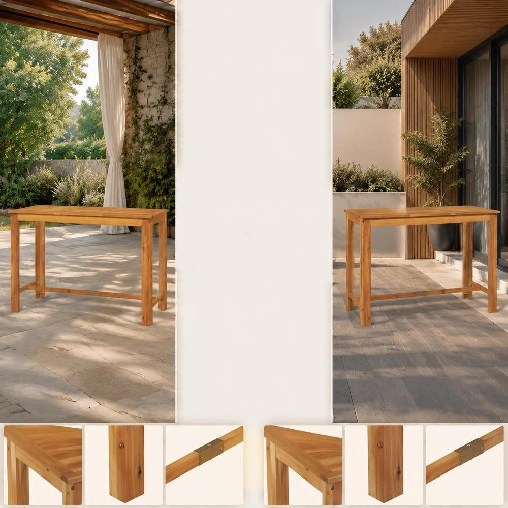 Garden Bar Table 120x60x105 Cm Solid Acacia Wood