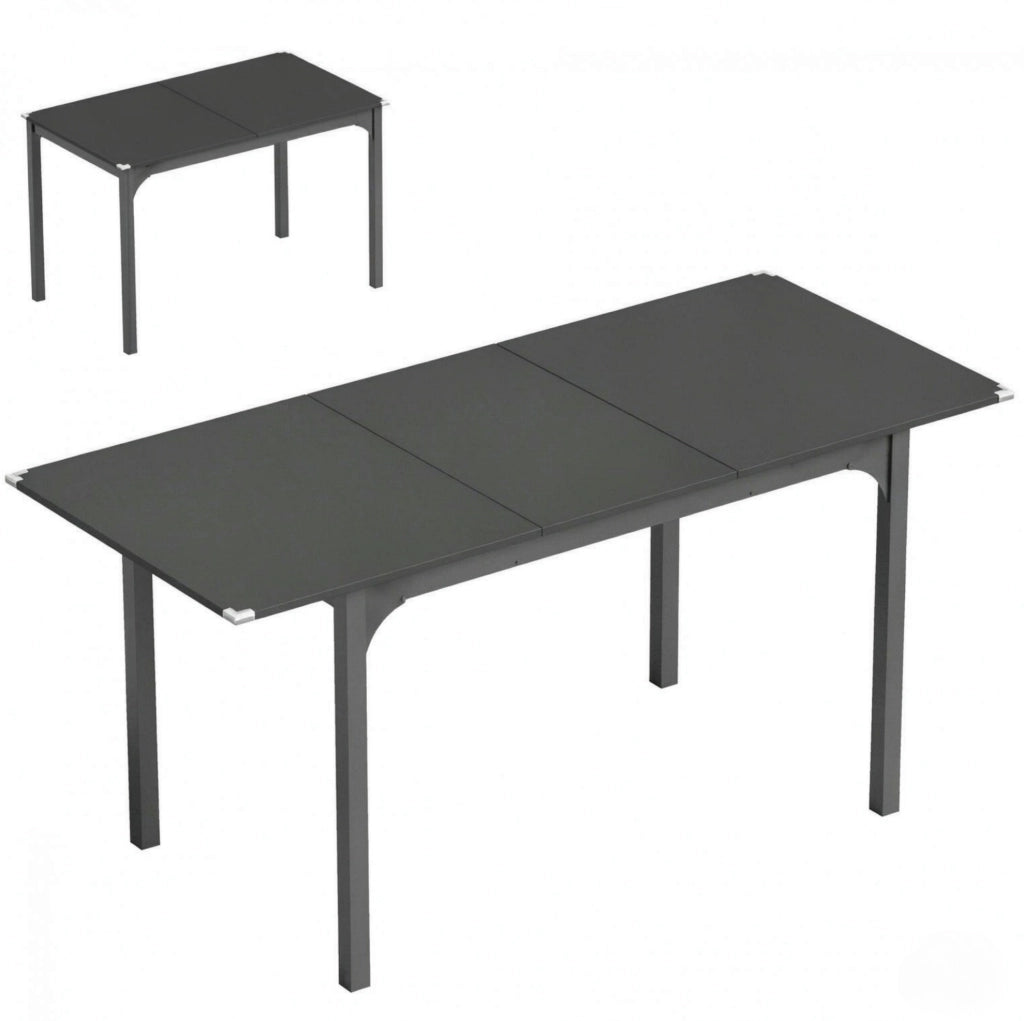 TAVOLO DA PRANZO Estensibile 120-160x70 cm MDF Nero Acciaio