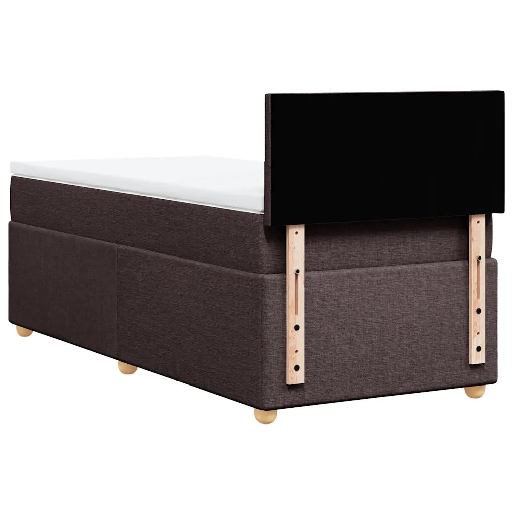 Giroletto a Molle con Materasso Marrone Scuro 80x200 cm Tessuto 3286503
