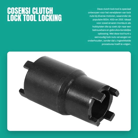 Blocco di Frizione - Chiave a Croce - Strumento di Rimozione - 4-Pin Chiave a Croce - Acciaio - Adatto per 14mm - Materiale Resistente - Chiave a Mozzo