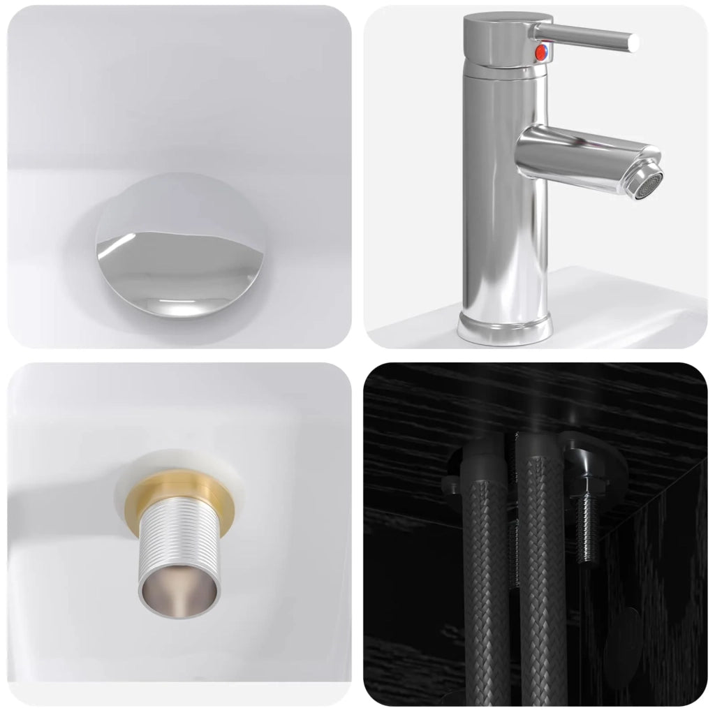 Set di mobili per il bagno 4 pz Rovere Nero 3406824