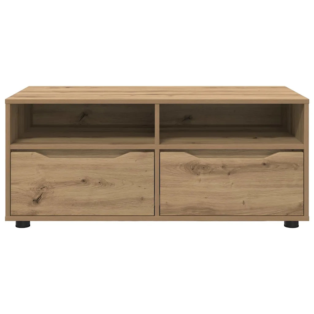 Mobile TV rettangolare moderno con pratico spazio portaoggetti 100 x 48 x 43 cm in legno multistrato rovere artigianale 02_0054670