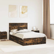 Struttura del letto con cassetto-Giroletto con contenitore-Rete del Letto Rovere fum¨¦ 120 x 200 cm 828805