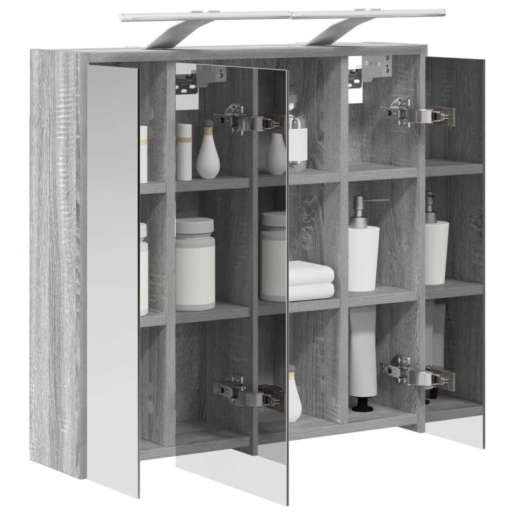 Mobiletto per specchio da Bagno | Armadio da bagno Grigio Sonoma