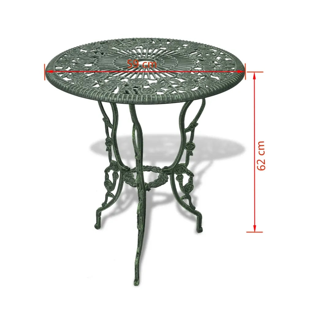 Set da Bistrot 3 pz in Alluminio Pressofuso Verde 42164