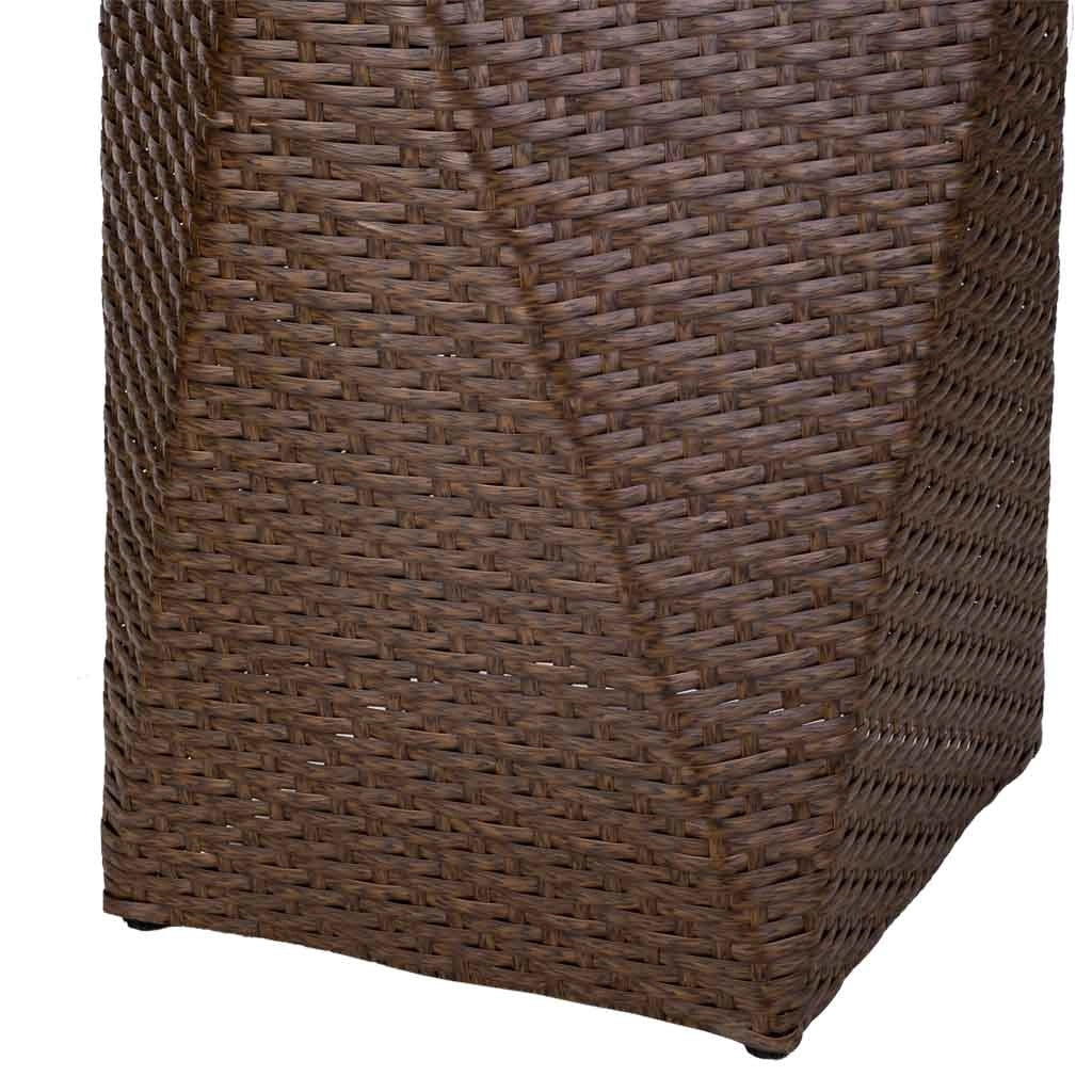 Fioriera in polyrattan marrone 31x31x56h