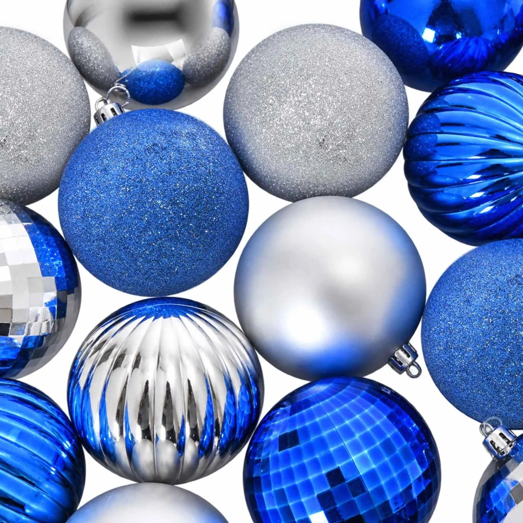 Set di Palline di Natale 50 pz Blu e argento Diam. 8 cm 42050686