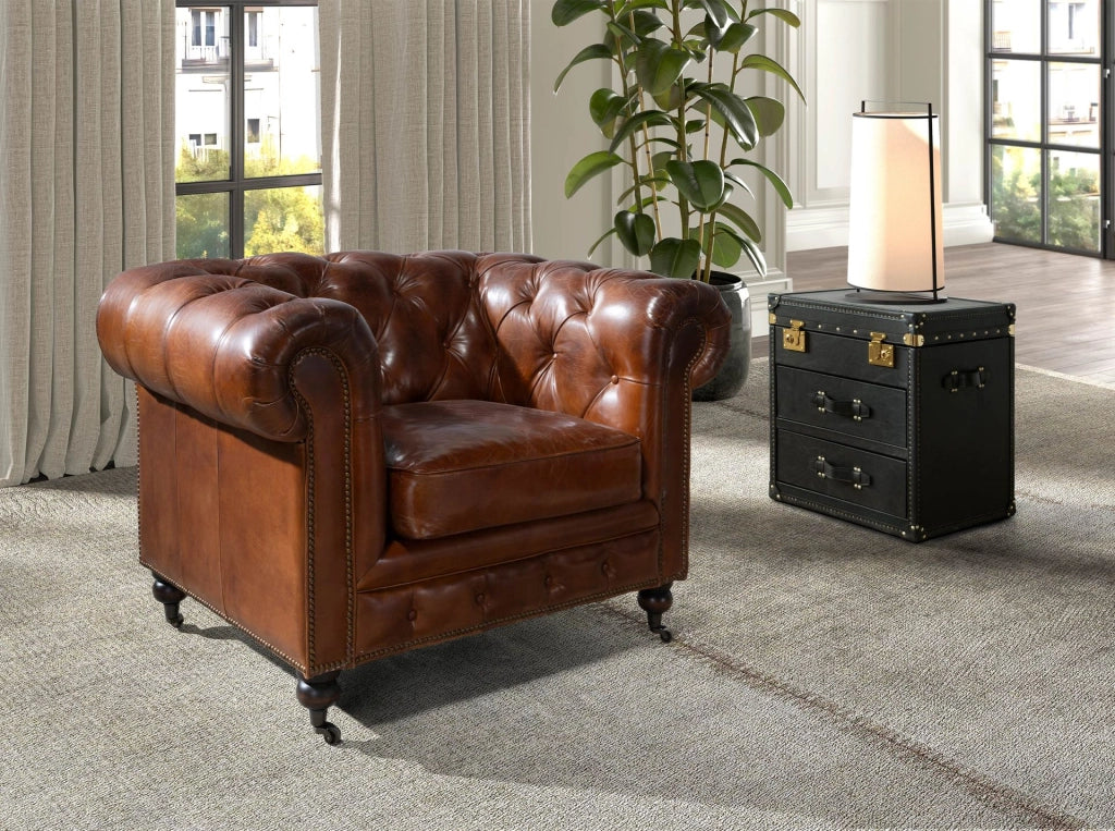 Baule in pelle nera