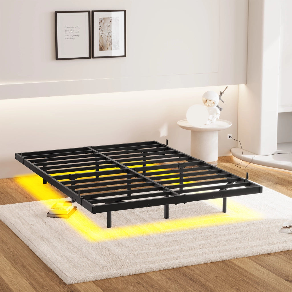 letto a sospensione metallo nero 140 x 200 cm