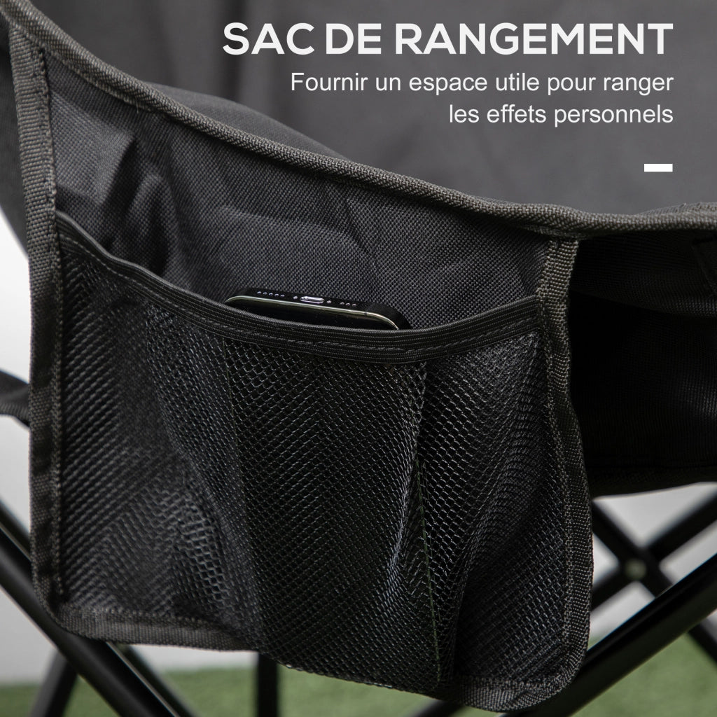 Sedia da camping pieghevole con borsa e tasca laterale ¨C Minimal ¨C Nero
