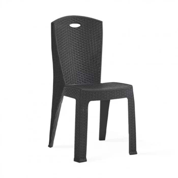 Sedia impilabile Paris in plastica effetto rattan ? 38x36x88 cm ? Colore antracite