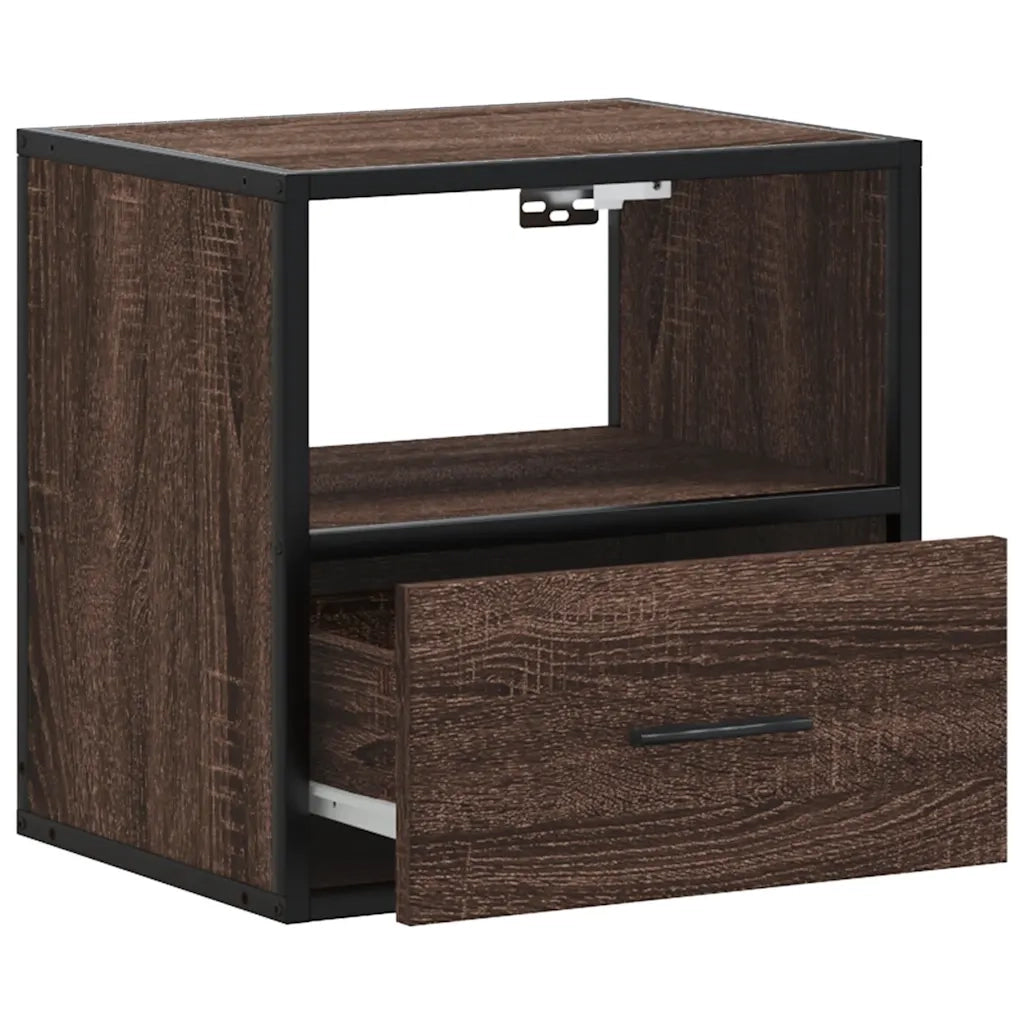 Comodino | Armadio da Notte | Mobiletto da notte a Muro Rovere Marrone 40x31x39,5 cm