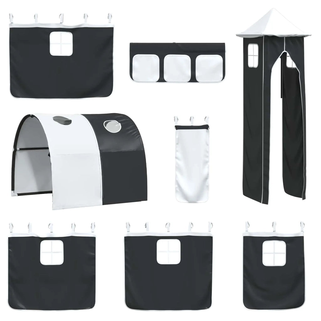 Struttura del letto loft per bambini Bianco e Nero 90 x 200 cm 42020895