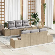 Set Divano da Giardino 8 pcs Beige e grigio polyrattan 3355619