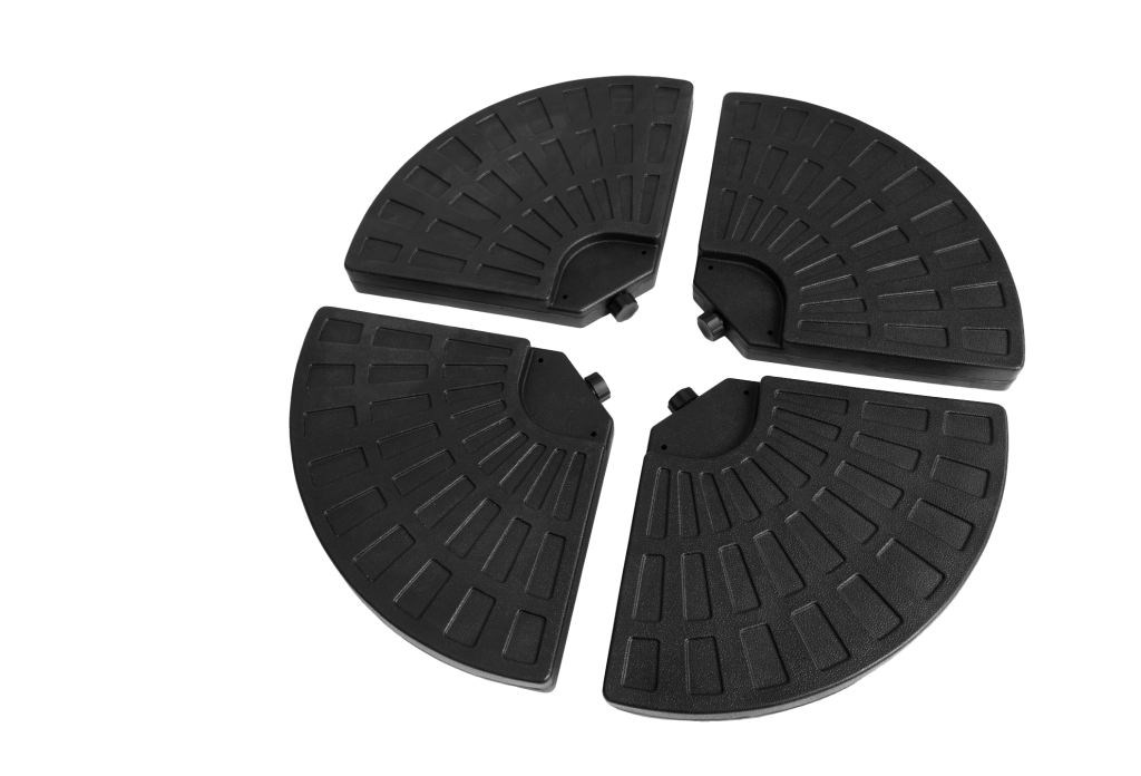 Base per Ombrellone Quadrata a 4 Piastre in Plastica PE Resistente per Ombrelloni da Giardino