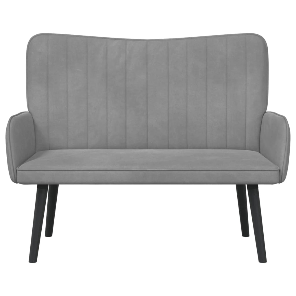 Sofa a Due Posti Grigio chiaro 115 x 61 x 87 cm Velluto 42028950