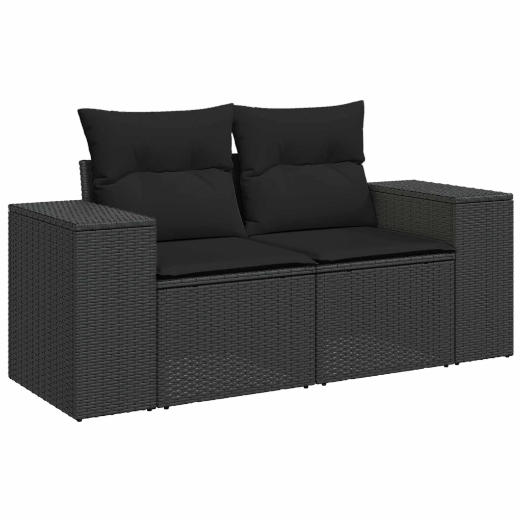 Set Divano da Giardino con cuscino 13 pcs Nero polyrattan 3362064