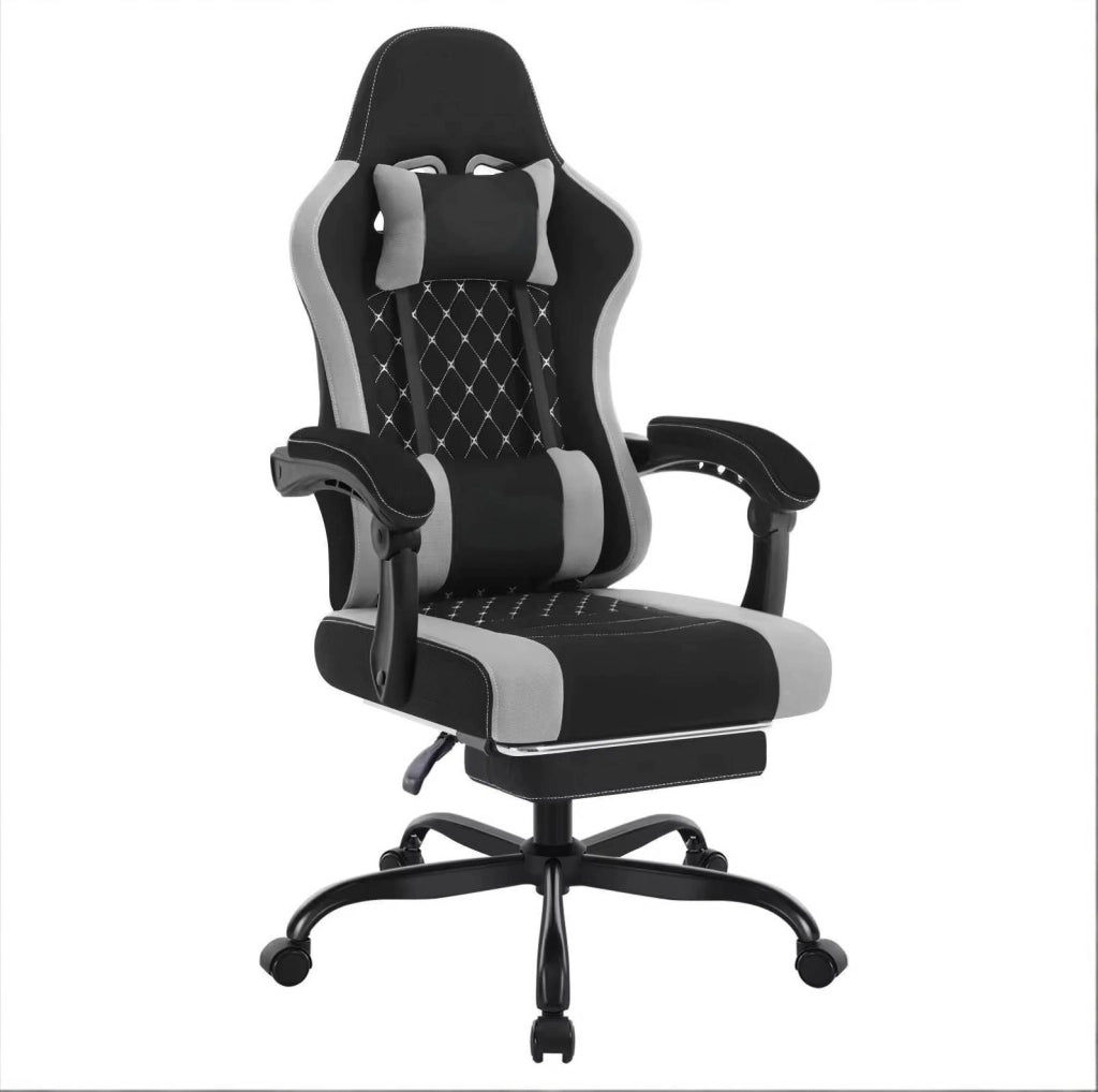 Sedia da ufficio ergonomica girevole con massaggio, nero/grigio