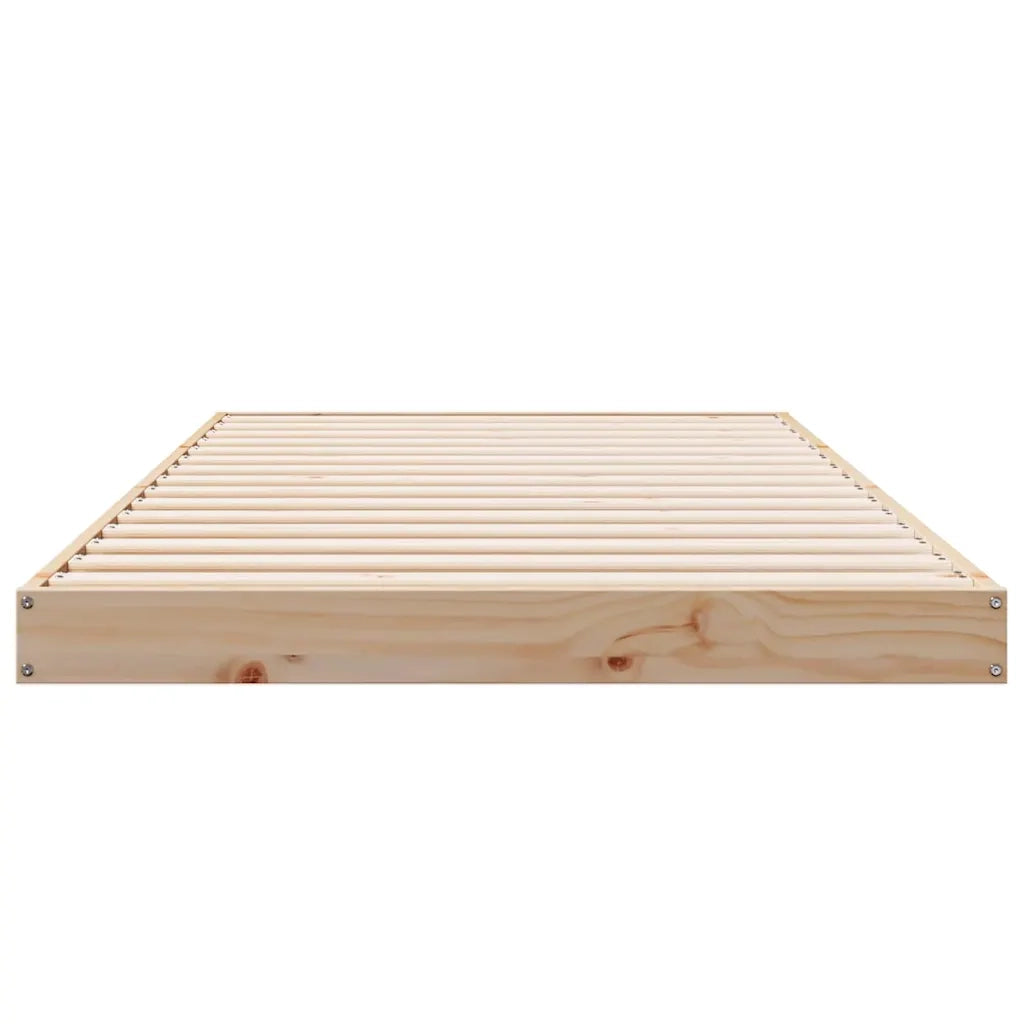 Letto singolo | Letto per adulti | Struttura letto a terra Naturale 100 x 220 cm Pino massello