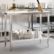 Tavolo da Lavoro da Cucina-Piano di Lavoro Cucina 110x55x85 cm in Acciaio Inossidabile 429563