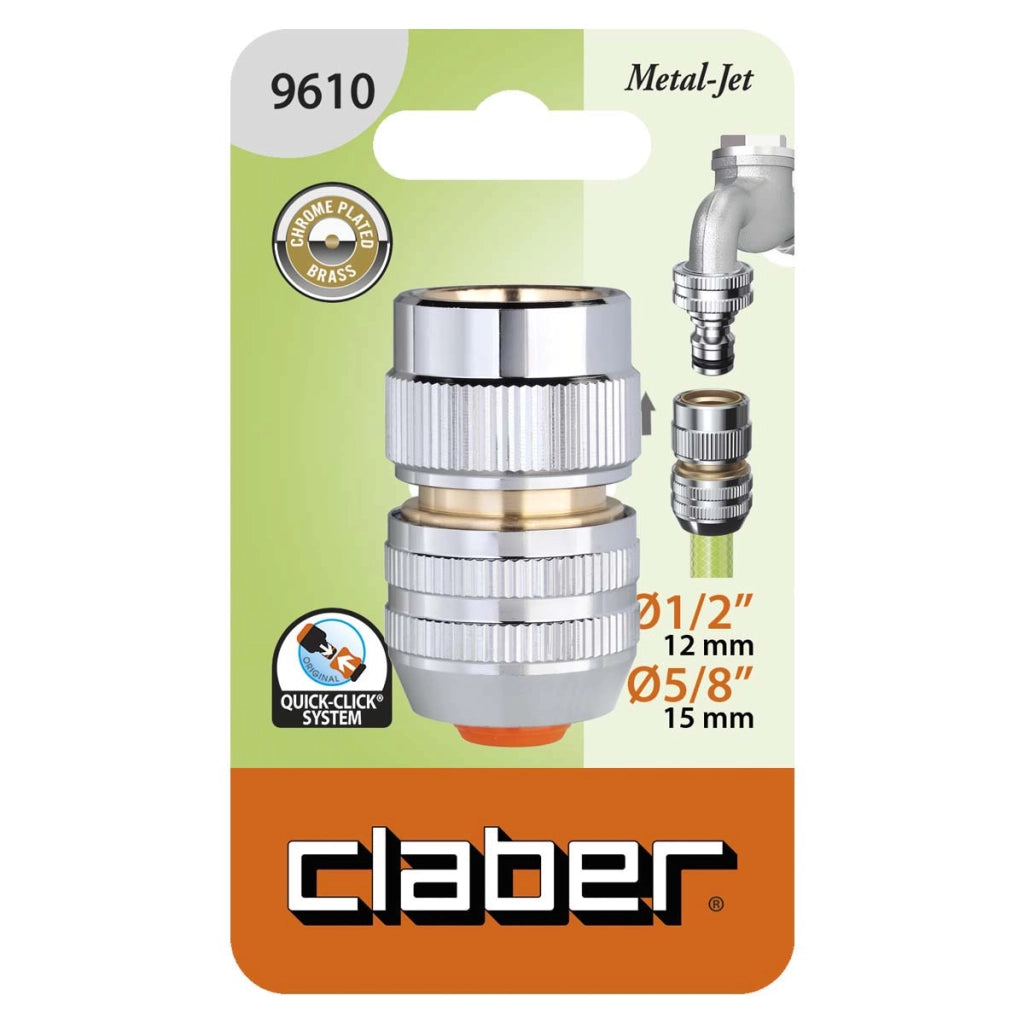 RACCORDO RAPIDO IN METALLO Art. 9610 - 1/2-5/8 blister  - CLABER