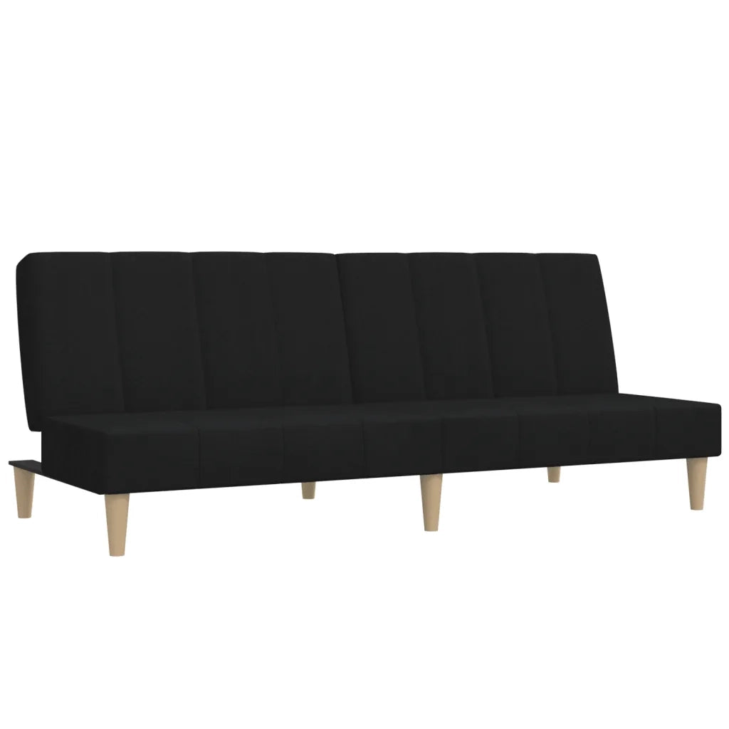 Divano Letto a 2 Posti Nero in Tessuto 375867