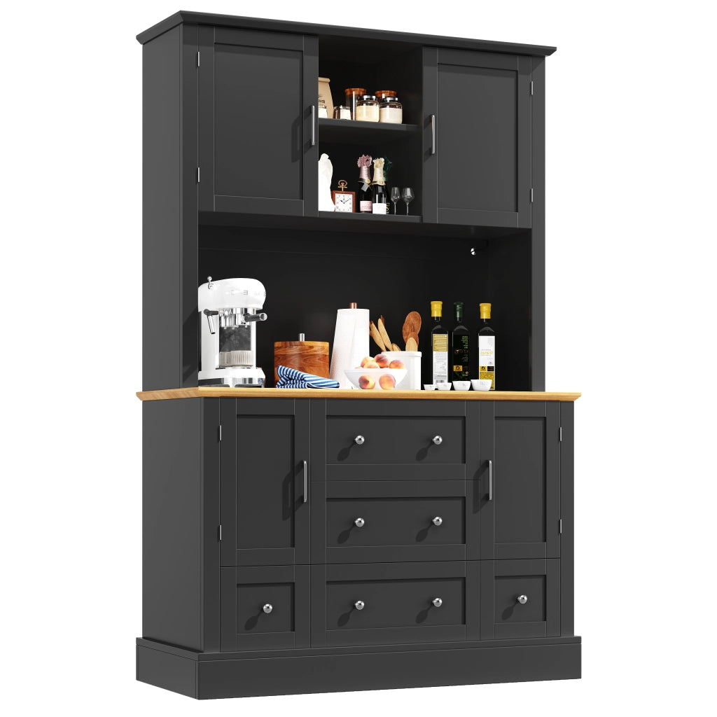 Mobile contenitore con LED e 3 cassetti, controllo tramite app, per soggiorno, in MDF nero moderno, 115 × 40 × 180 cm