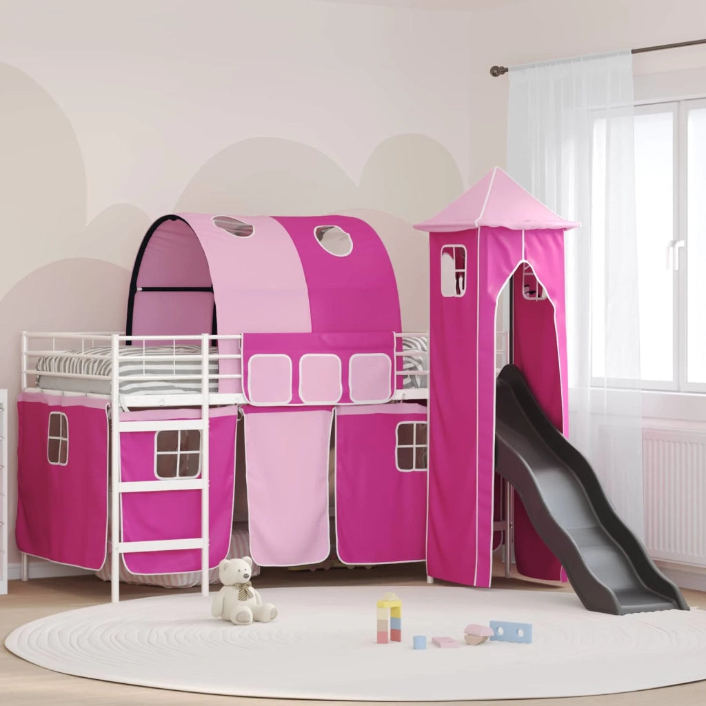 Struttura del letto loft per bambini Bianco e Rosa 80 x 200 cm 42020907