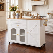 ISOLA CUCINA con piano ribaltabile 110 cm bianca e naturale