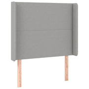 Testiera | Testata ad Orecchio Grigio Chiaro 93x16x118/128 cm in Tessuto