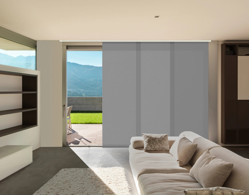 VIEWTEX Kit di pannelli giapponese (binario e pannelli) Screen - Grado di apertura 10% - Grigio perla 144 cm - Made in Europe - 5 anni di garanzia