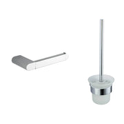 Set da bagno 2 accessori cromato: porta rotolo, porta scopino | Brush