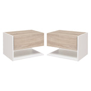 Comodini sospesi ¨C Minimal ¨C Bianco e rovere chiaro