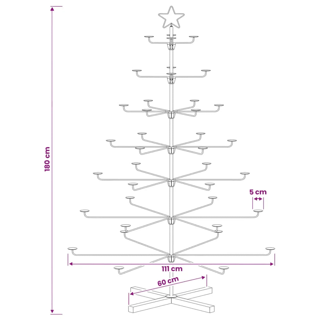 Albero di Natale in Metallo con Supporto KUOPIO 180 cm Acciaio 42053917